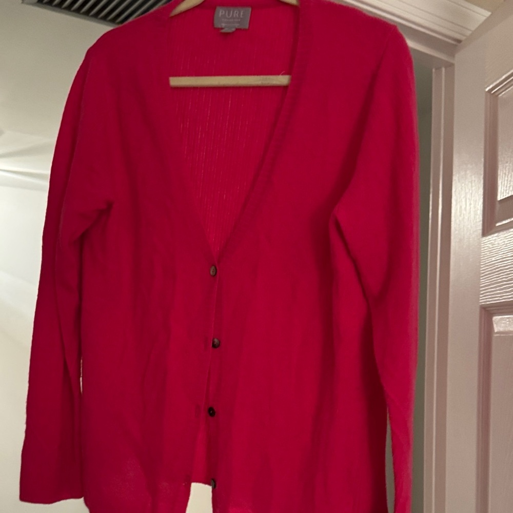 Pure Collection Women's Vibrant Pink Cardigan